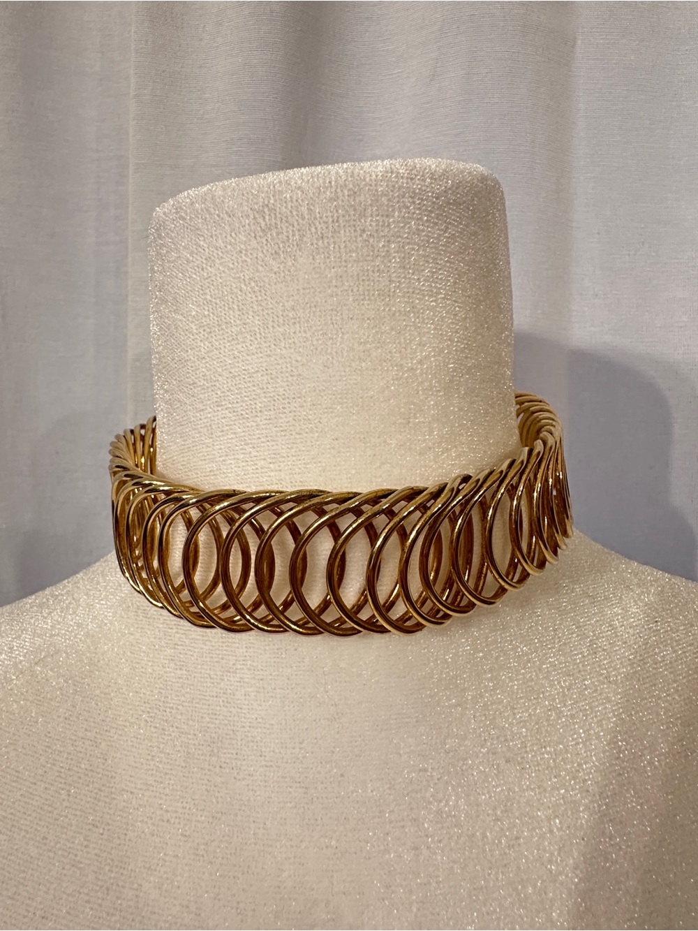 Gold Tone Loop Choker Necklace or Arm Bracelet